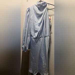 Elegant Light Blue Satin Dress